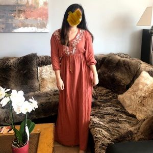 Francesca's orange long/maxi dress S size